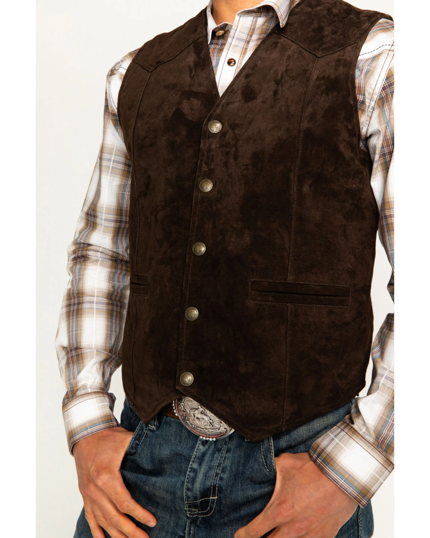 Cody James Men's Wild Boar Suede Vest 2 Cody James Men's Wild Boar Suede Vest - Image 2