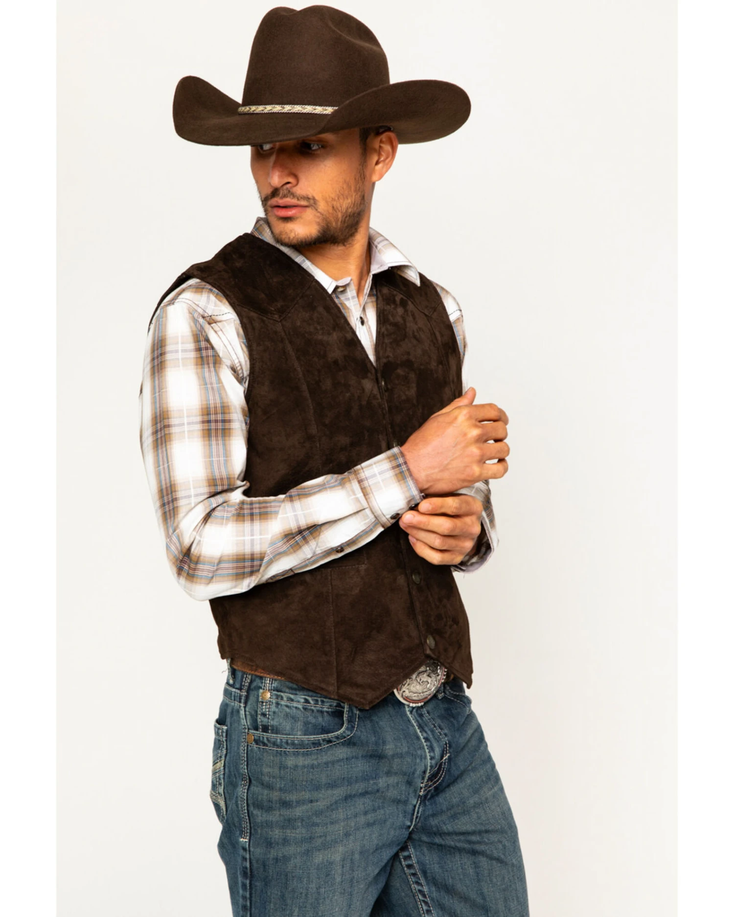 Cody James Men's Wild Boar Suede Vest 5 Cody James Men's Wild Boar Suede Vest - Image 5