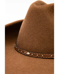Cody James Men's Fawn Pinch Front Leather Stud Band Wool Hat  -Cody James Fashion Hub 2000234015 200 P6