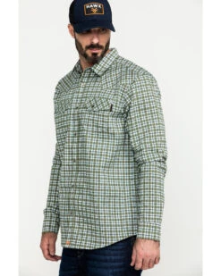 Cody James Men's FR Woven Plaid Print Long Sleeve Button Down Work Shirt  -Cody James Fashion Hub 2000284553 300 P3