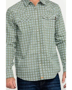 Cody James Men's FR Woven Plaid Print Long Sleeve Button Down Work Shirt  -Cody James Fashion Hub 2000284553 300 P4