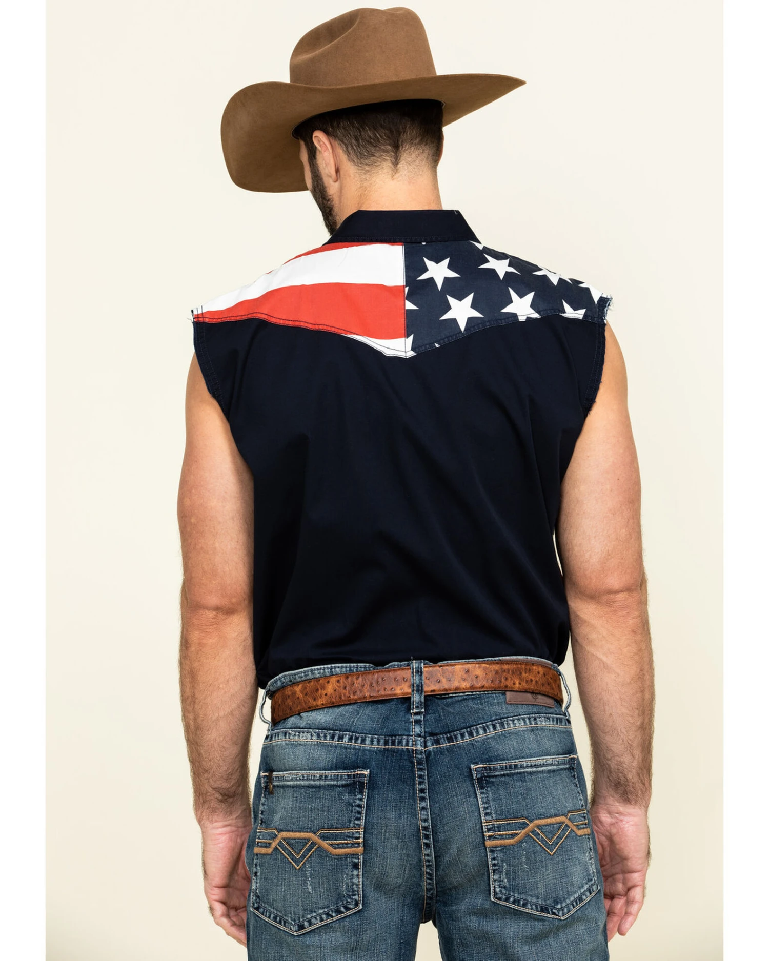 Cody James Men's American Flag Bubba Sleeveless Western Shirt 2 Cody James Men's American Flag Bubba Sleeveless Western Shirt - Image 2
