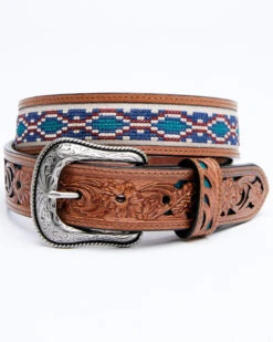 Cody James Men's Multicolor Cross Stitch Western Belt