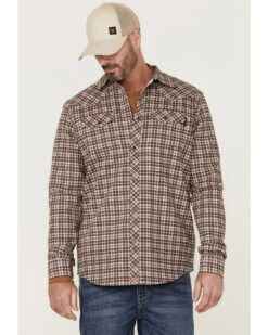 Cody James Men's FR Small Plaid Print Long Sleeve Pearl Snap Work Shirt 