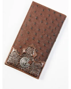 Cody James Men's Bifold Ostrich Print Embossed Rodeo Wallet