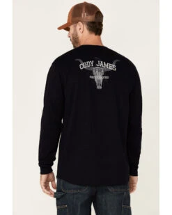 Cody James Men's FR Longhorn Graphic Long Sleeve Work T-Shirt  -Cody James Fashion Hub 2000349468 410 P4
