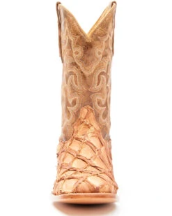 Cody James Men's Caramel Matte Pirarucu Exotic Western Boots - Broad Square Toe  -Cody James Fashion Hub 2000351586 255 P4