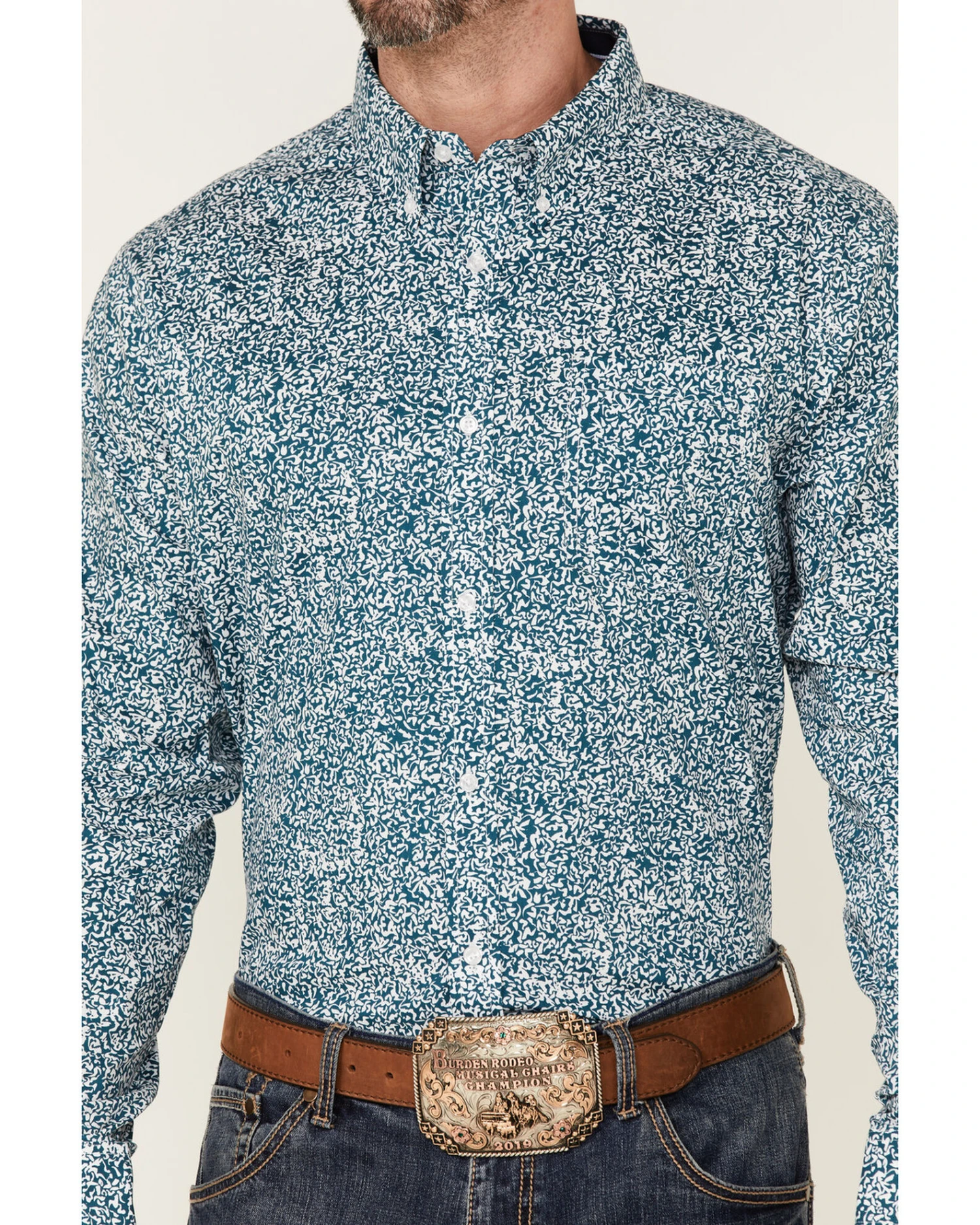 Cody James Core Men's Workforce Floral Print Long Sleeve Button-Down Western Shirt 3 Cody James Core Men's Workforce Floral Print Long Sleeve Button-Down Western Shirt - Image 3