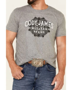 Cody James Men's Gray Southwestern Cylinder Graphic Short Sleeve T-Shirt  -Cody James Fashion Hub 2000351762 070 P3