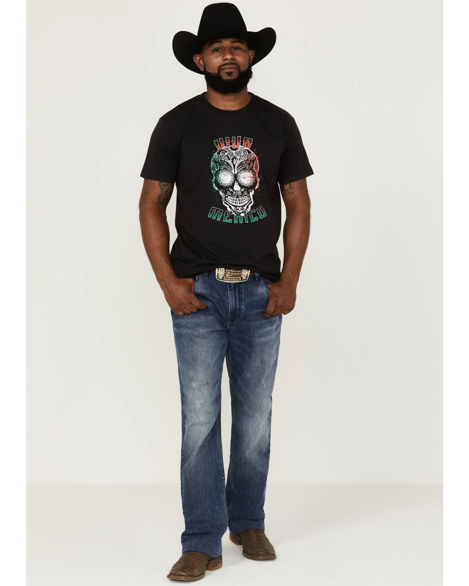 Cody James Men's Viva Mexico Muertos Skull Graphic Short Sleeve T-Shirt 2 Cody James Men's Viva Mexico Muertos Skull Graphic Short Sleeve T-Shirt - Image 2