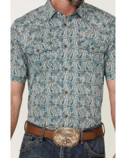 Cody James Men's Vista Paisley Print Short Sleeve Snap Western Shirt - Big & Tall  -Cody James Fashion Hub 2000359547 400 P3