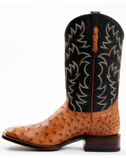 Cody James Men's Full Quill Cognac Ostrich Exotic Western Boots - Broad Square Toe  -Cody James Fashion Hub 2000359772 001 P3