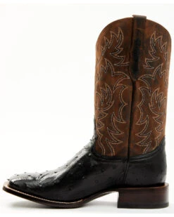 Cody James Men's Saddle Black Full-Quill Ostrich Exotic Western Boots - Broad Square Toe  -Cody James Fashion Hub 2000359778 001 P3