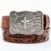 Cody James Men's God Bless America Cross Buckle Leather Belt