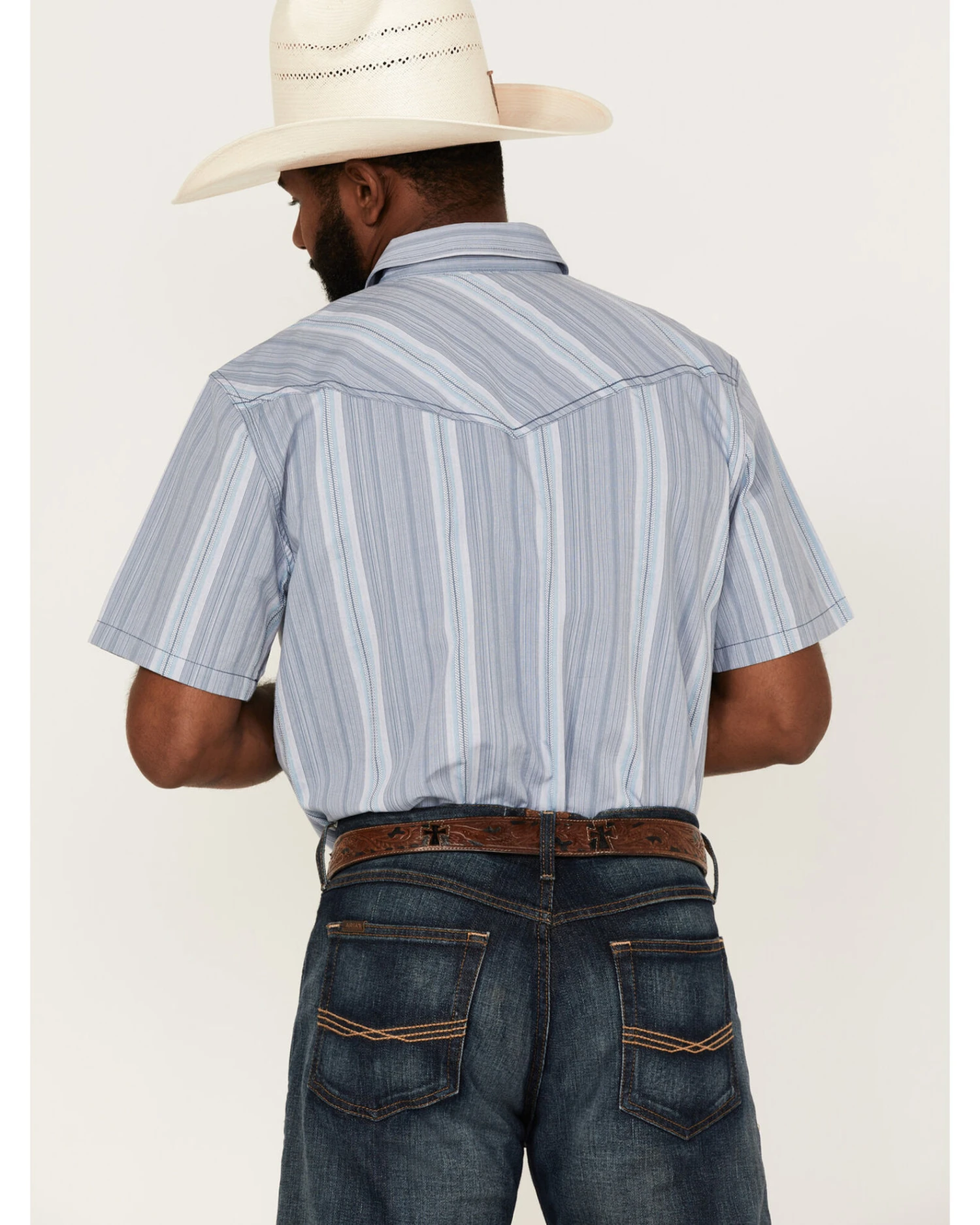 Cody James Men's Springs Vertical Stripe Short Sleeve Snap Western Shirt 4 Cody James Men's Springs Vertical Stripe Short Sleeve Snap Western Shirt - Image 4
