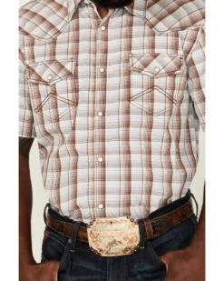 Cody James Men's Mount Vernon Small Plaid Short Sleeve Pearl Snap Western Shirt  -Cody James Fashion Hub 2000364863 907 P3