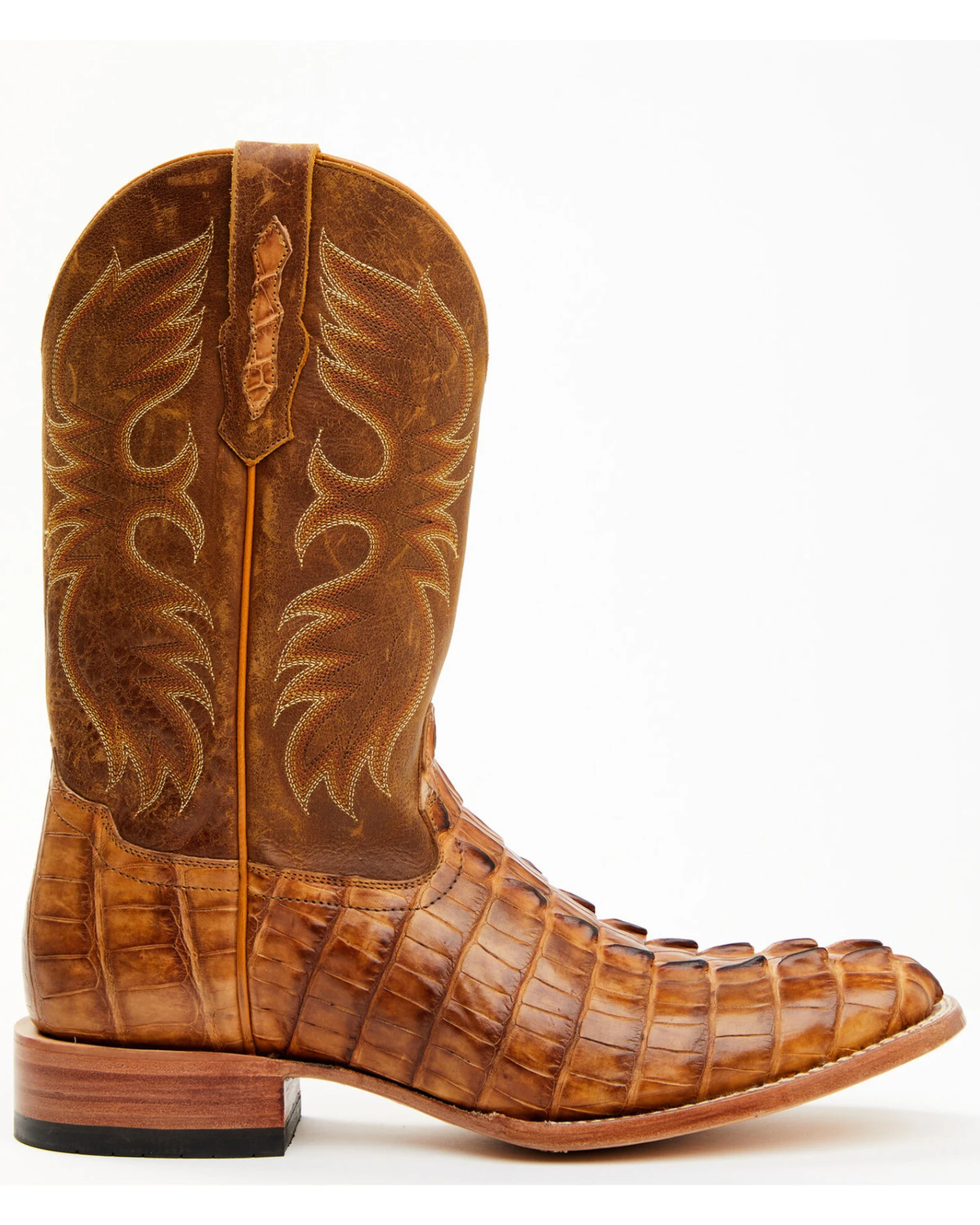 Cody James Men's Caiman Cognac 12" Exotic Western Boots - Broad Square Toe 2 Cody James Men's Caiman Cognac 12" Exotic Western Boots - Broad Square Toe - Image 2