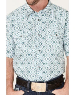 Cody James Men's Wagon Southwestern Print Short Sleeve Western Snap Shirt  -Cody James Fashion Hub 2000373897 100 P3