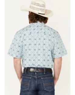 Cody James Men's Wagon Southwestern Print Short Sleeve Western Snap Shirt  -Cody James Fashion Hub 2000373897 100 P4