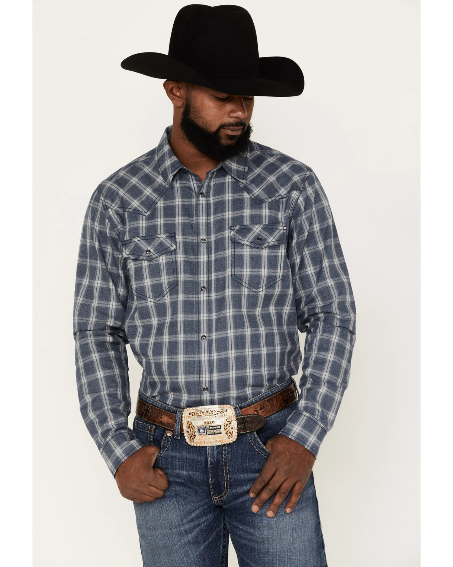 Cody James Men's Lingo Plaid Print Long Sleeve Snap Western Shirt 1 Cody James Men's Lingo Plaid Print Long Sleeve Snap Western Shirt