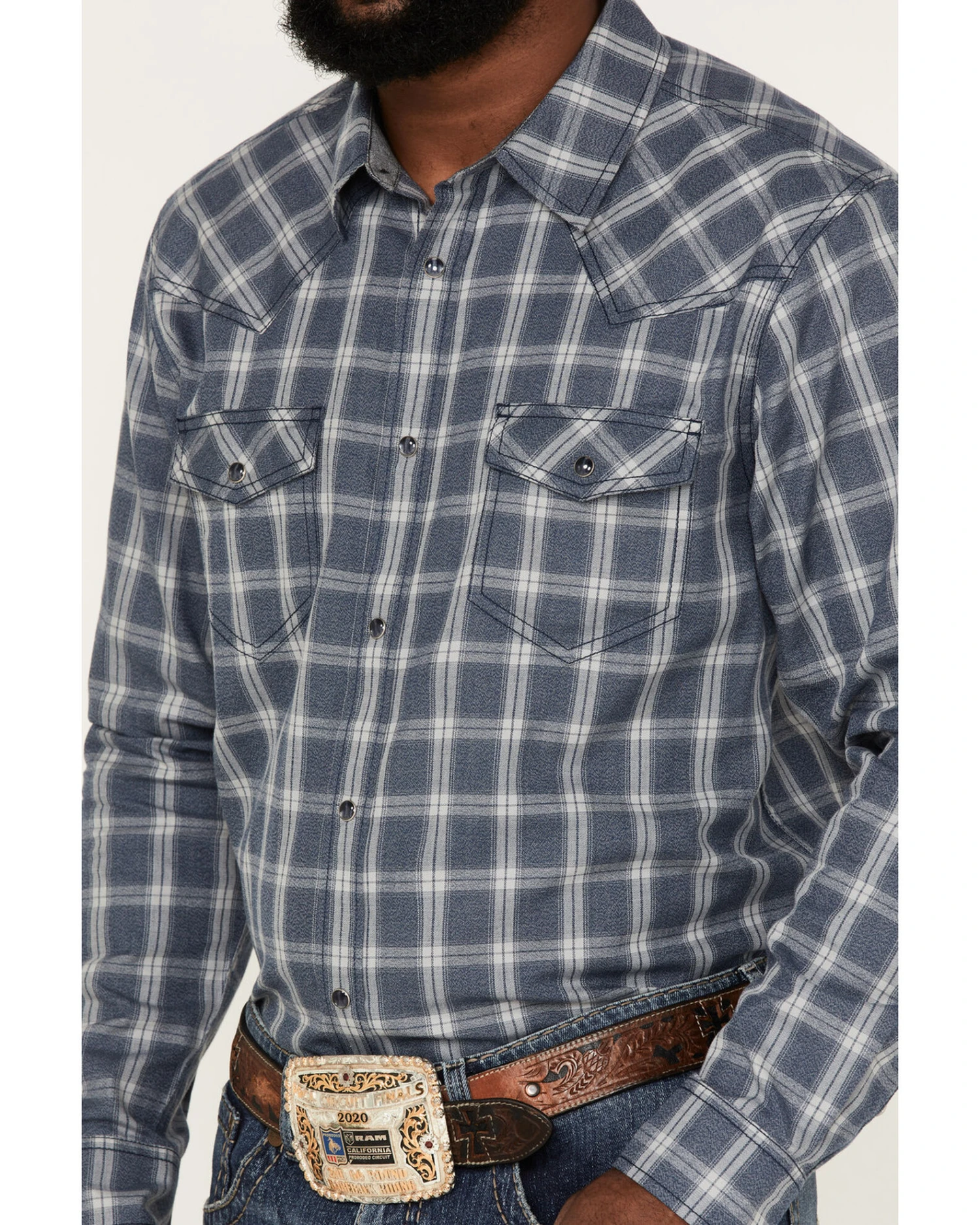Cody James Men's Lingo Plaid Print Long Sleeve Snap Western Shirt 3 Cody James Men's Lingo Plaid Print Long Sleeve Snap Western Shirt - Image 3