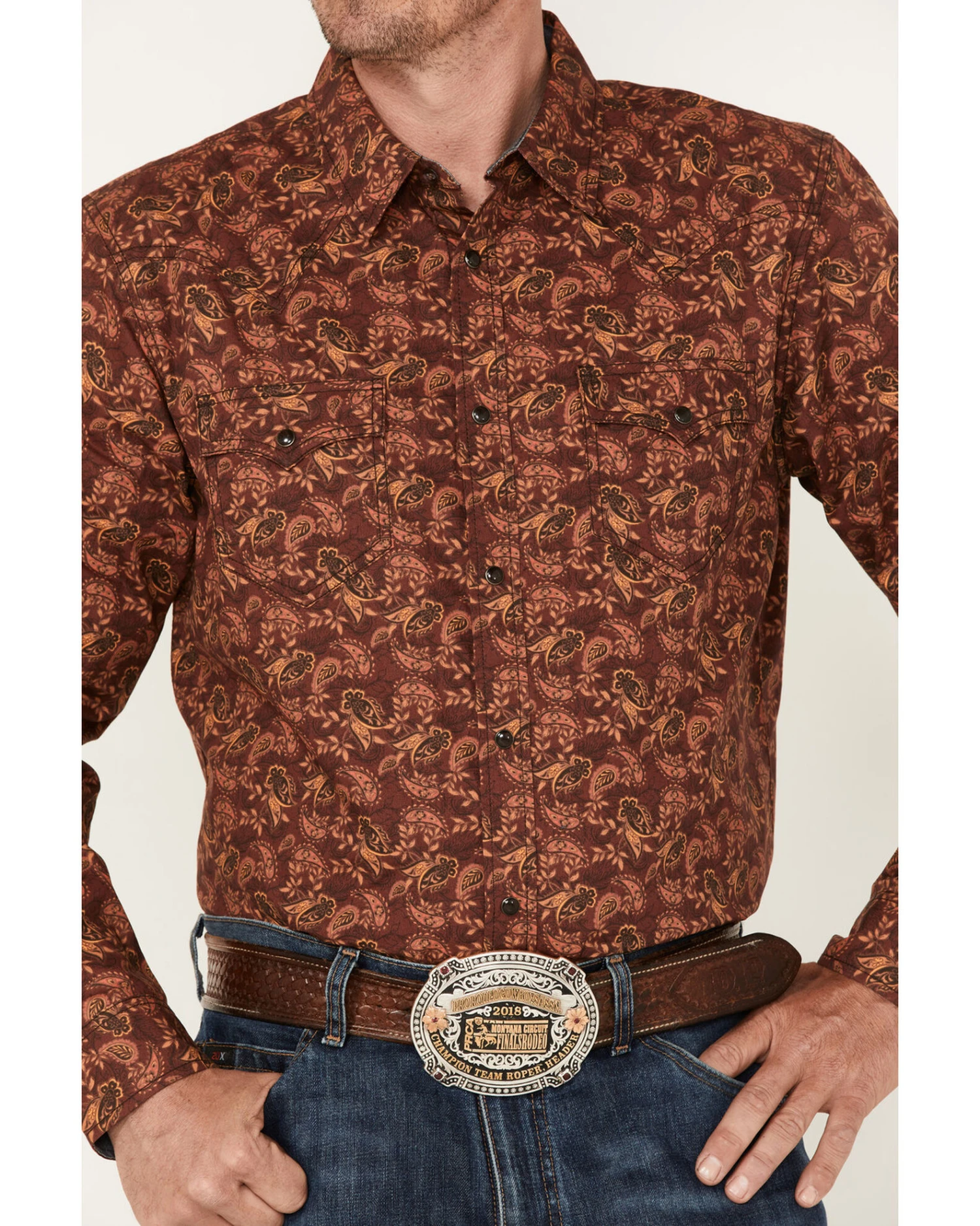 Cody James Men's On Tour Paisley Print Snap Western Shirt 3 Cody James Men's On Tour Paisley Print Snap Western Shirt - Image 3