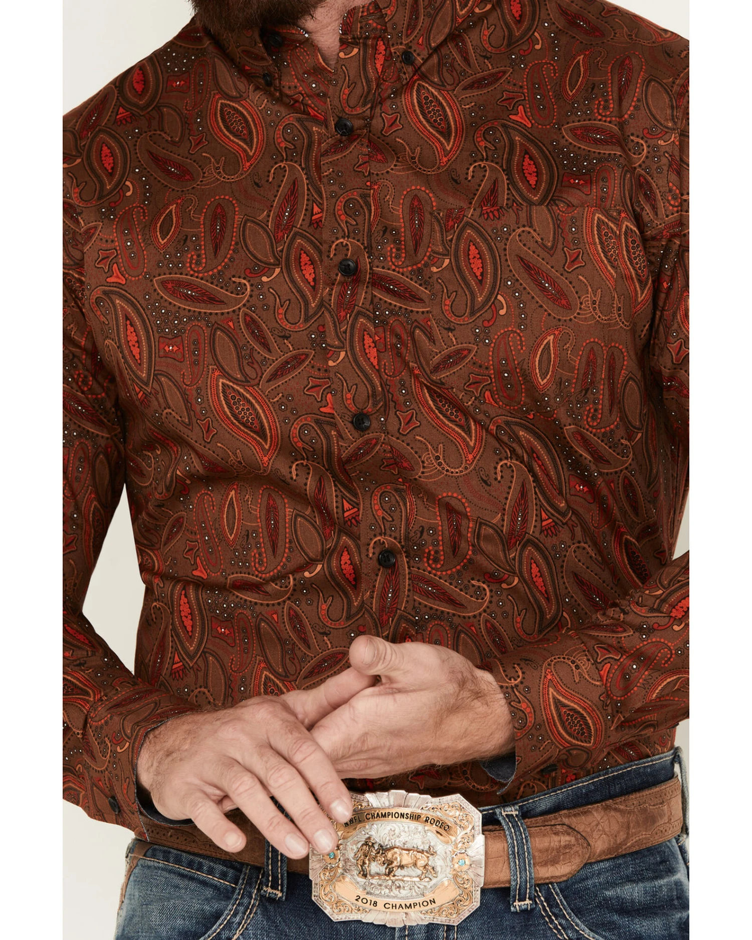 Cody James Men's Tortuga Paisley Print Button Down Western Shirt 3 Cody James Men's Tortuga Paisley Print Button Down Western Shirt - Image 3