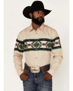 Cody James Men's Coyote Border Long Sleeve Snap Western Shirt