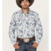 Cody James Men's Home Town Paisley Print Long Sleeve Snap Western Shirt