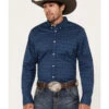 Cody James Men's 2nd Round Geo Print Long Sleeve Button-Down Western Shirt