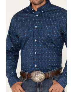 Cody James Men's 2nd Round Geo Print Long Sleeve Button-Down Western Shirt -Cody James Fashion Hub 2000383200 401 P3