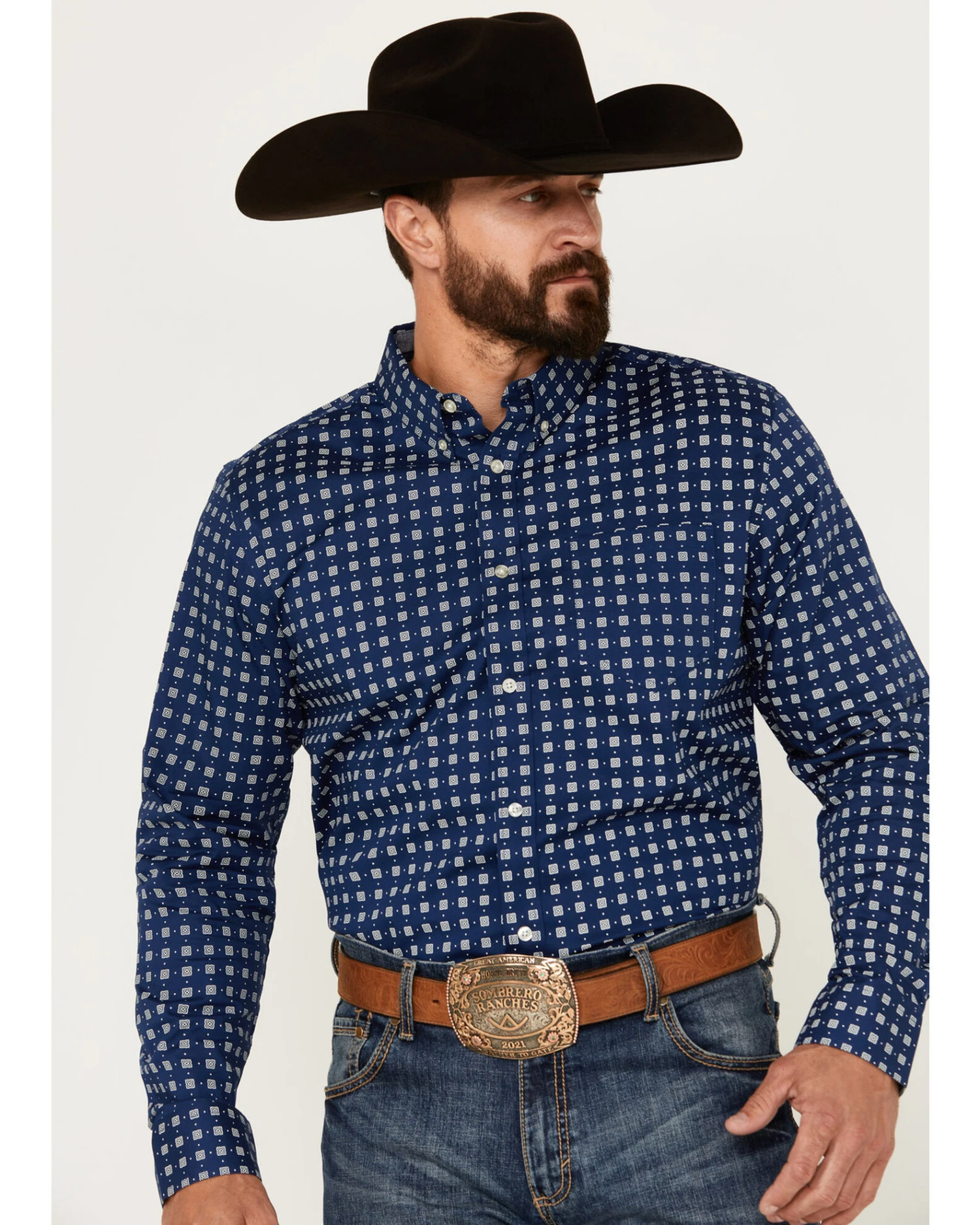 Cody James Men's Rough Road Geo Print Long Sleeve Stretch Button-Down Western Shirt - Big 1 Cody James Men's Rough Road Geo Print Long Sleeve Stretch Button-Down Western Shirt - Big