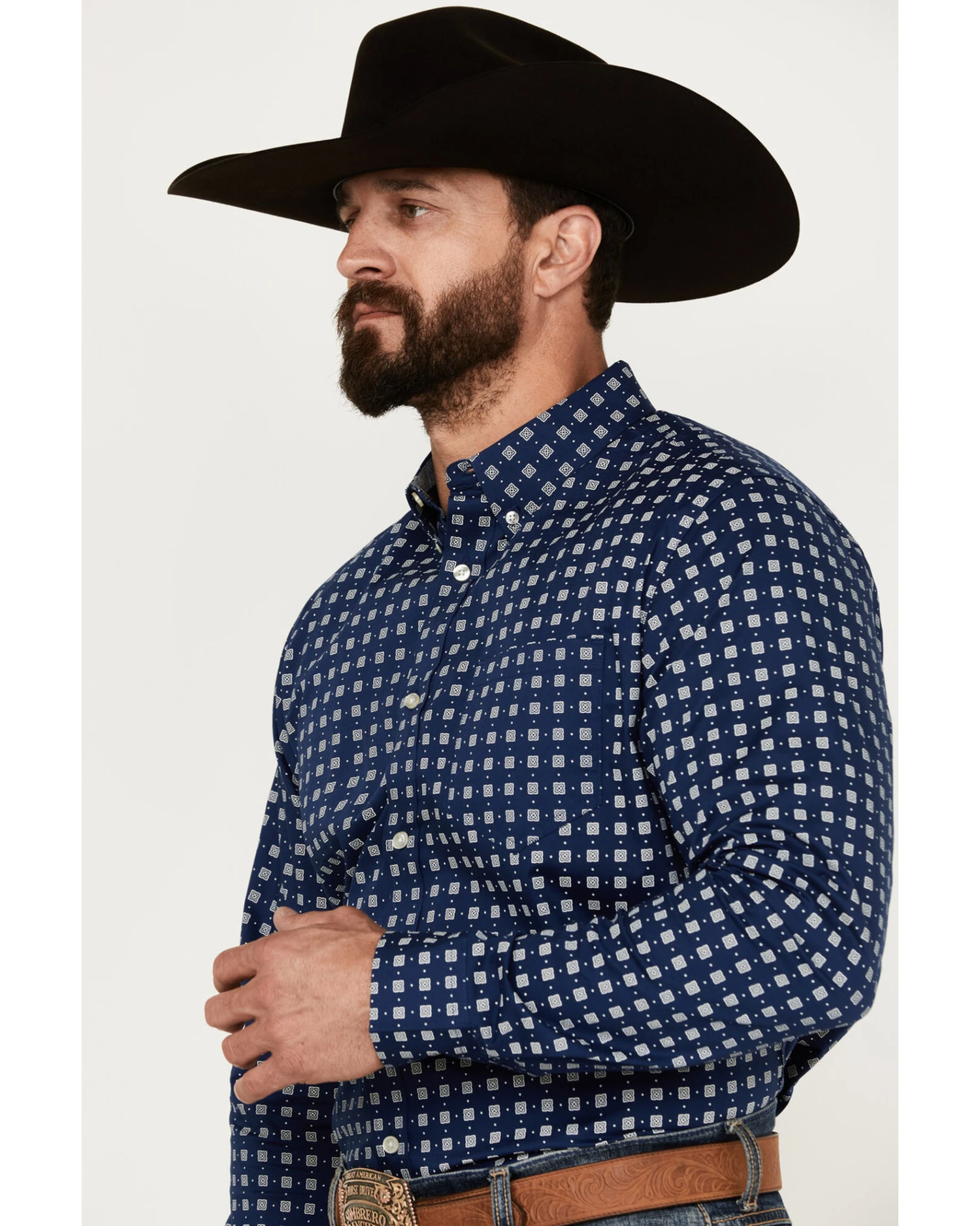 Cody James Men's Rough Road Geo Print Long Sleeve Stretch Button-Down Western Shirt - Big 2 Cody James Men's Rough Road Geo Print Long Sleeve Stretch Button-Down Western Shirt - Big - Image 2